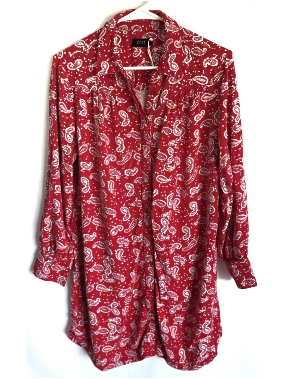 YEST Paisley Bandana Red Shirt Dress M